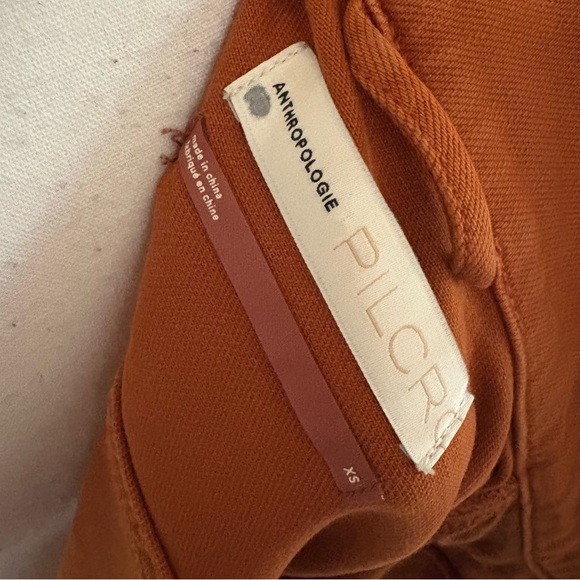 ANTHROPOLOGIE PILCRO Denim Trucker Jacket Burnt Orange Size XS - Picture 5 of 8